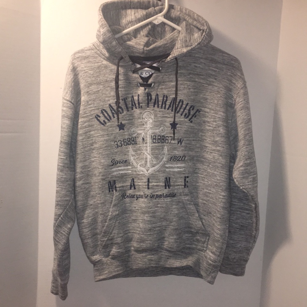 PACIFIC & COMPANY THE PERFECT HOODIE  TIE NECK SIZE S.